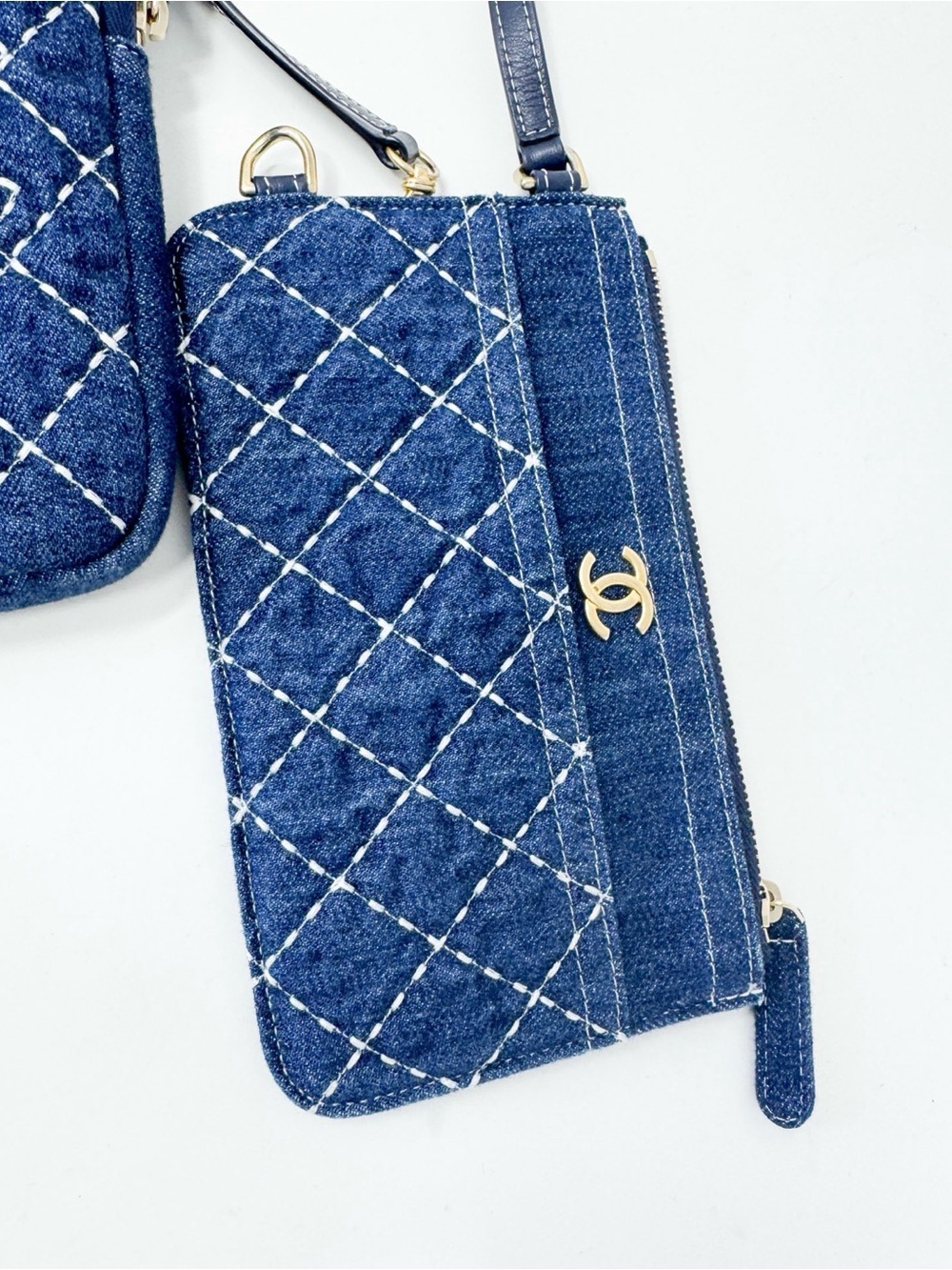 Chanel Denim Quilted Crossbody Phone Case and Wallet Set - Picture 4 of 10